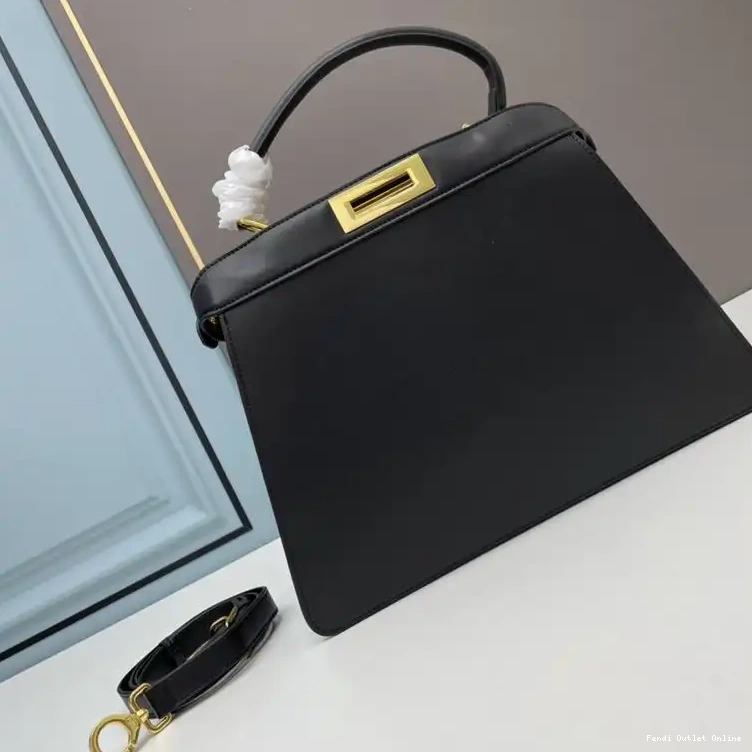 Affordable Black Medium In Fendi Laether Nappa Peekaboo Bag ISeeU 0503